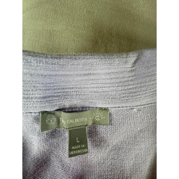 Talbots Womens Size L Light Purple Textured Knit UPF 50 UPF Casual sun protect - Picture 2 of 7